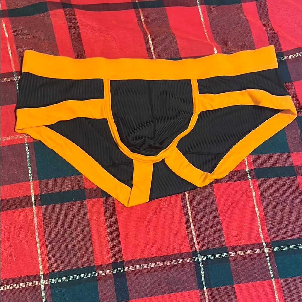 Men's Black and Orange Briefs